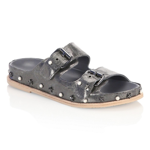 Stuart Weitzman Sandbar Leather Sandals - Picture 1 of 15